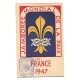 BOY SCOUTS FRANCIA 1947 TARJETA NUMERADA JAMBOREE DE LA PAZ SCOUT